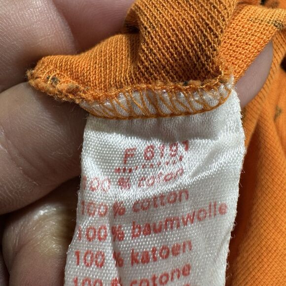 Lacoste Live x Osamu Tezuka Polo Shirt Size 4* Allover Print Orange Preppy Rare - Picture 6 of 16